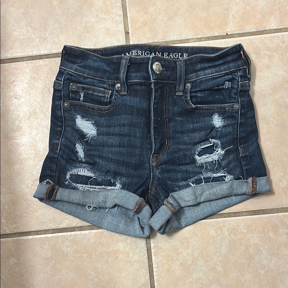 American eagle distressed shortie